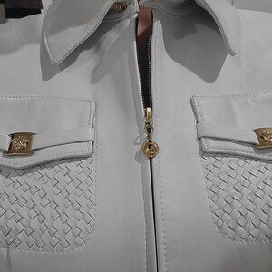 St. John White Leather Jacket